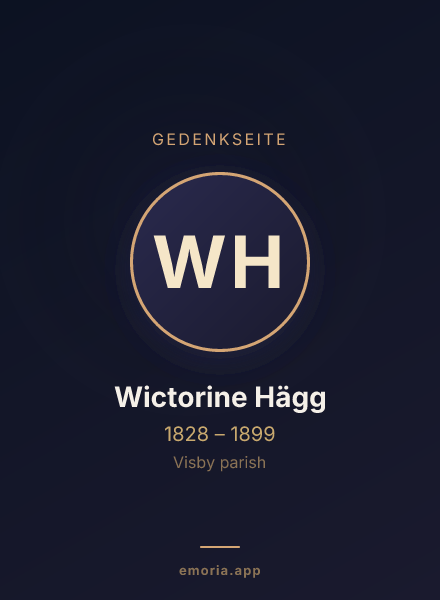 Gedenkportrait von Wictorine Hägg