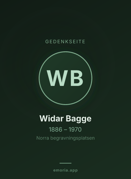 Gedenkportrait von Widar Bagge