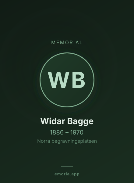 Memorial portrait of Widar Bagge