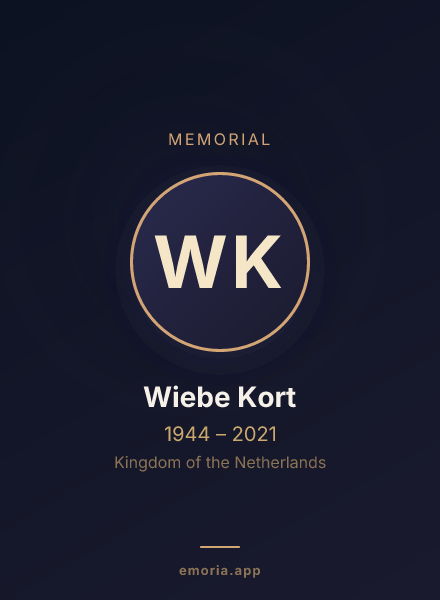 Memorial portrait of Wiebe Kort