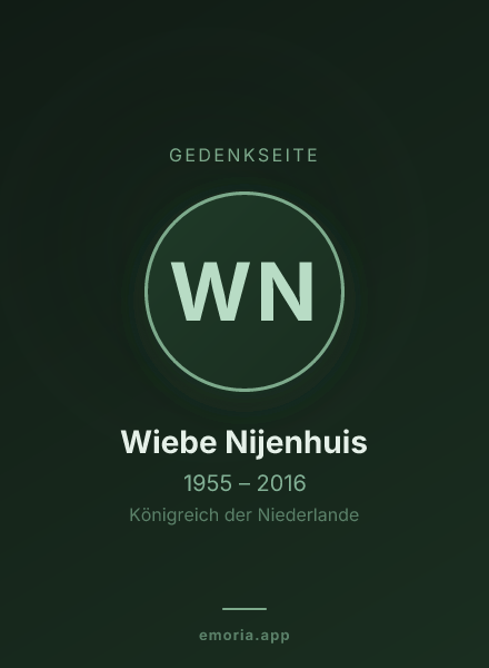 Gedenkportrait von Wiebe Nijenhuis