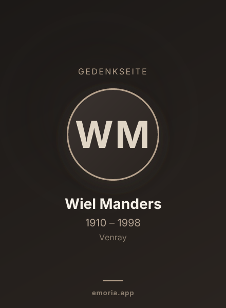 Gedenkportrait von Wiel Manders