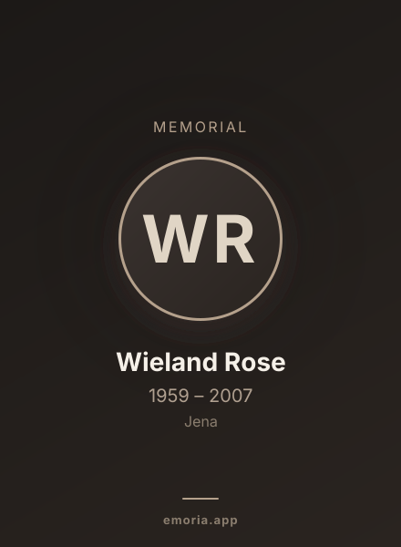 Memorial portrait of Wieland Rose