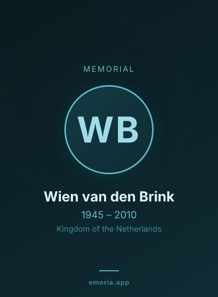 Memorial portrait of Wien van den Brink