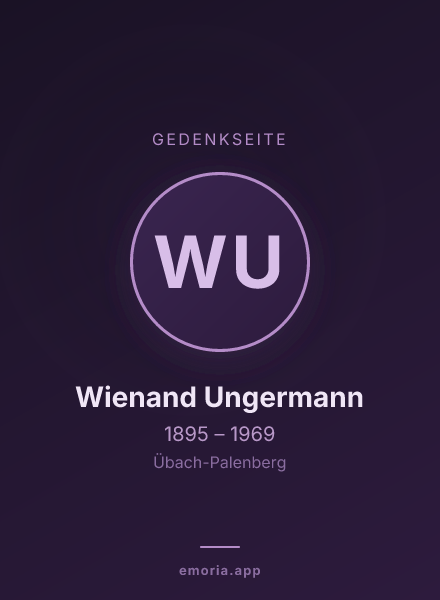 Gedenkportrait von Wienand Ungermann