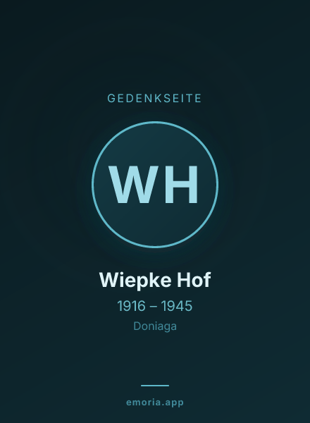 Gedenkportrait von Wiepke Hof