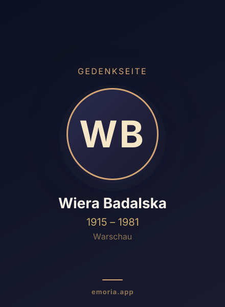 Gedenkportrait von Wiera Badalska