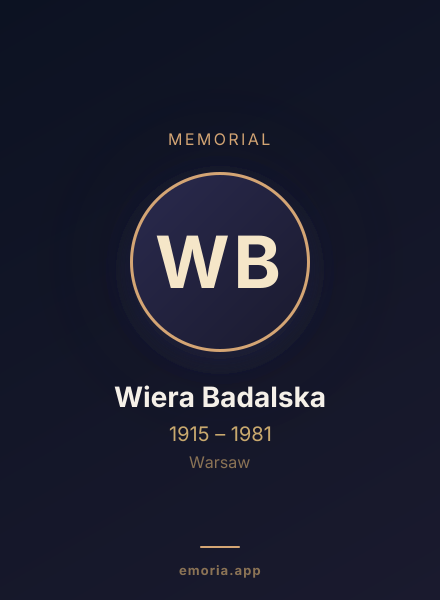Memorial portrait of Wiera Badalska