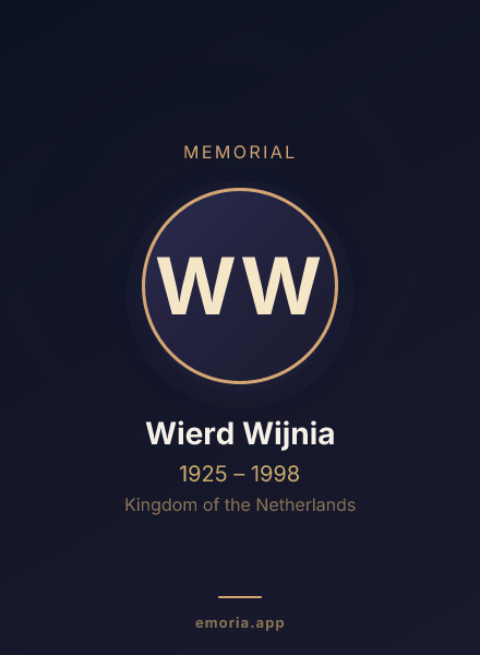 Memorial portrait of Wierd Wijnia