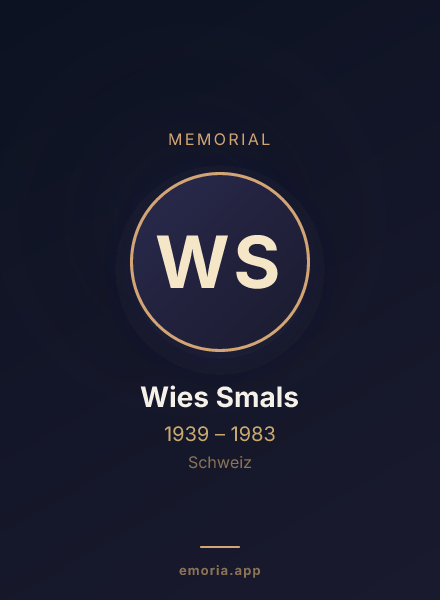 Memorial portrait of Wies Smals