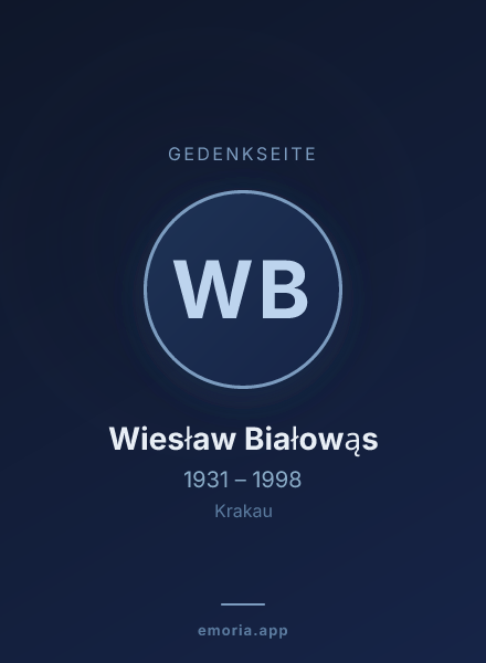 Gedenkportrait von Wiesław Białowąs