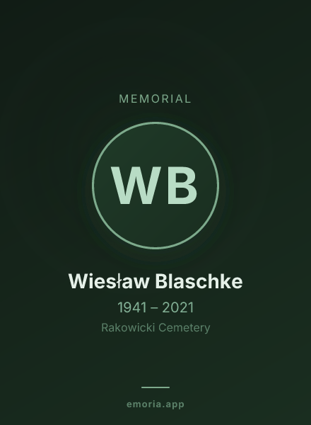 Memorial portrait of Wiesław Blaschke