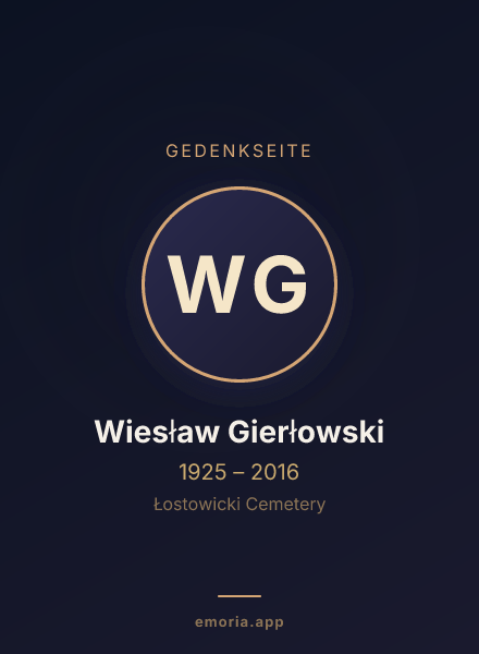 Gedenkportrait von Wiesław Gierłowski