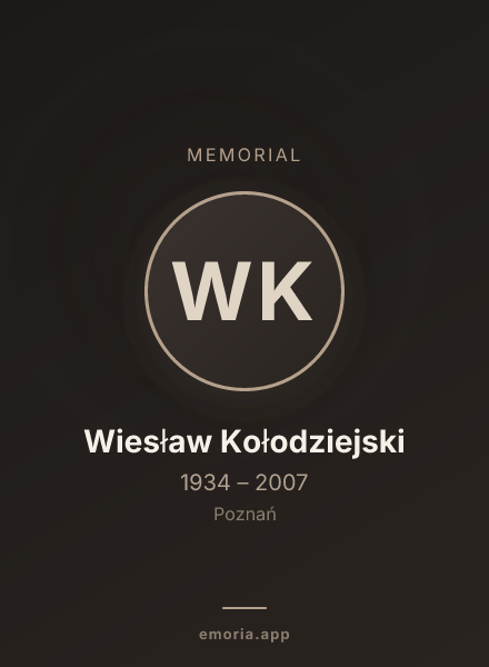 Memorial portrait of Wiesław Kołodziejski