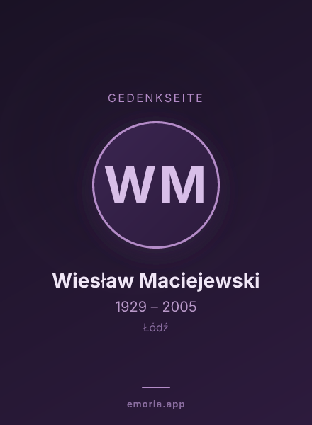 Gedenkportrait von Wiesław Maciejewski