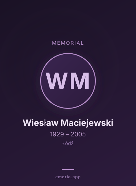 Memorial portrait of Wiesław Maciejewski