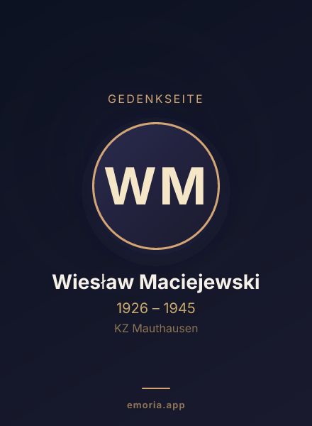 Gedenkportrait von Wiesław Maciejewski