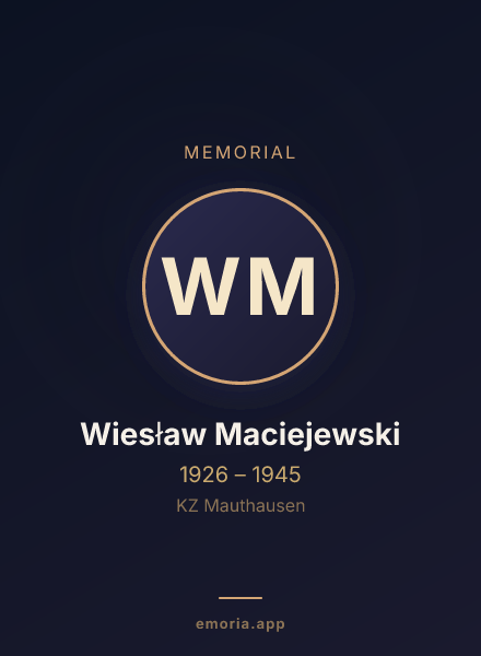 Memorial portrait of Wiesław Maciejewski