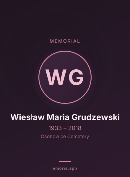 Memorial portrait of Wiesław Maria Grudzewski