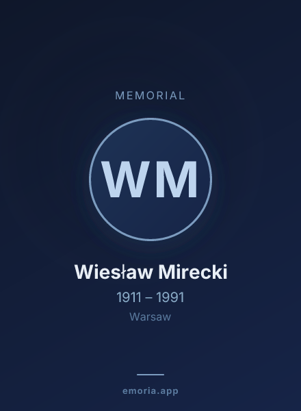 Memorial portrait of Wiesław Mirecki