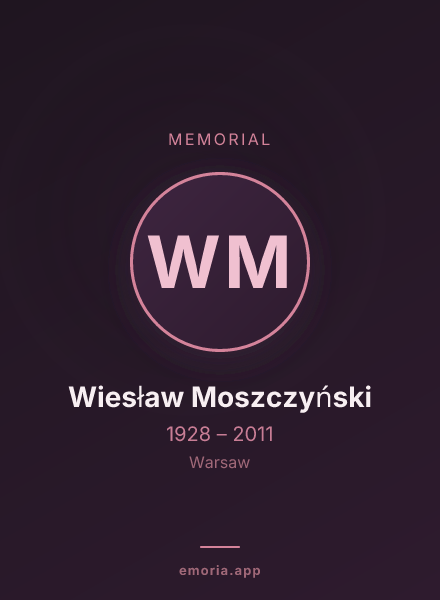 Memorial portrait of Wiesław Moszczyński