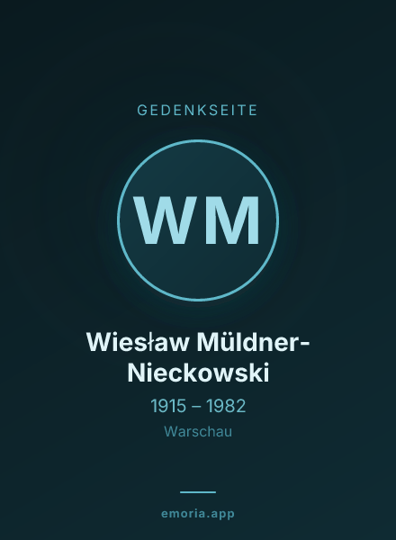 Gedenkportrait von Wiesław Müldner-Nieckowski