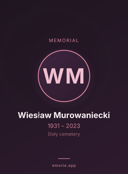 Memorial portrait of Wiesław Murowaniecki
