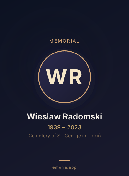 Memorial portrait of Wiesław Radomski