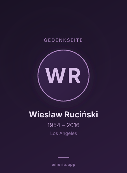 Gedenkportrait von Wiesław Ruciński