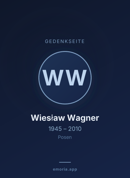 Gedenkportrait von Wiesław Wagner