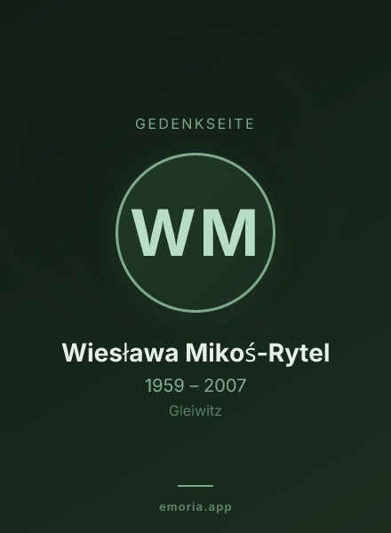 Gedenkportrait von Wiesława Mikoś-Rytel
