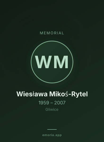 Memorial portrait of Wiesława Mikoś-Rytel
