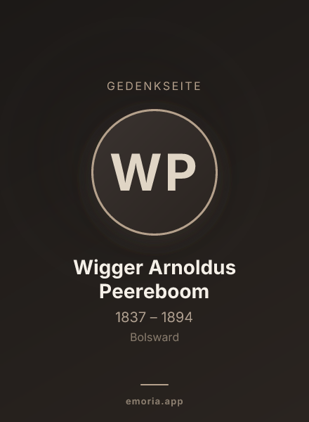 Gedenkportrait von Wigger Arnoldus Peereboom