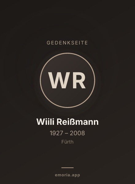 Gedenkportrait von Wiili Reißmann