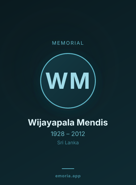 Memorial portrait of Wijayapala Mendis