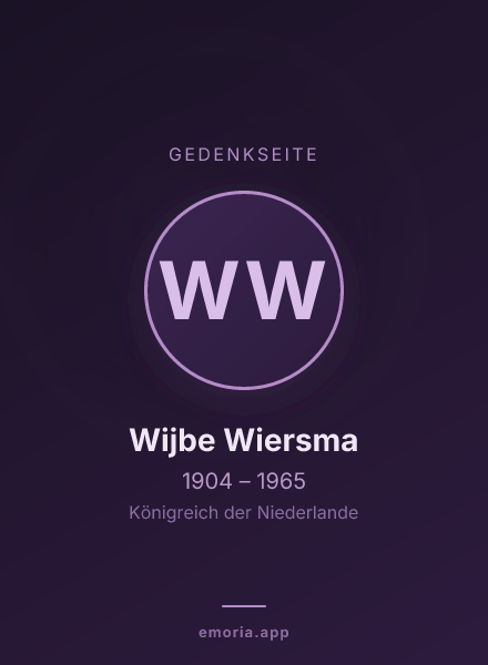 Gedenkportrait von Wijbe Wiersma