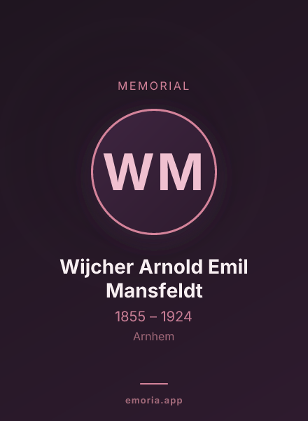 Memorial portrait of Wijcher Arnold Emil Mansfeldt