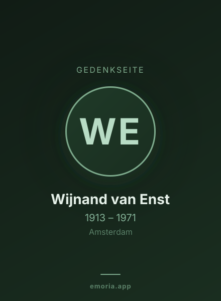 Gedenkportrait von Wijnand van Enst