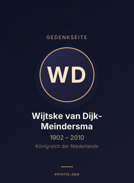 Gedenkportrait von Wijtske van Dijk-Meindersma