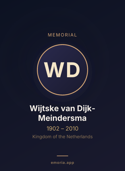 Memorial portrait of Wijtske van Dijk-Meindersma