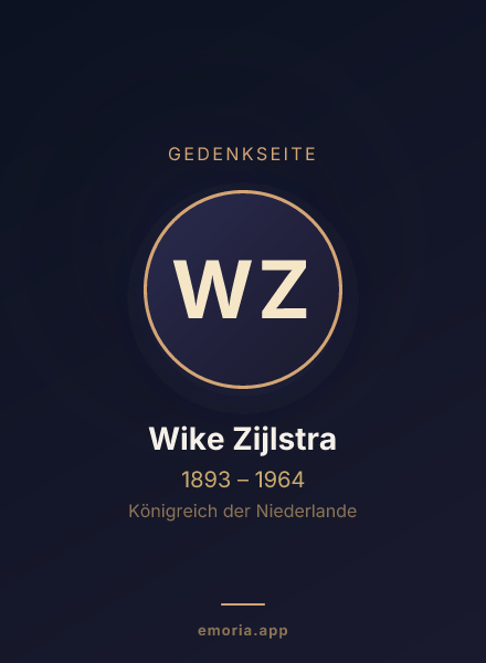 Gedenkportrait von Wike Zijlstra