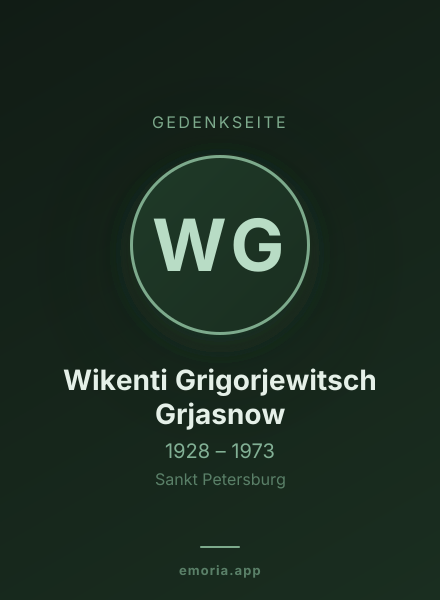 Gedenkportrait von Wikenti Grigorjewitsch Grjasnow