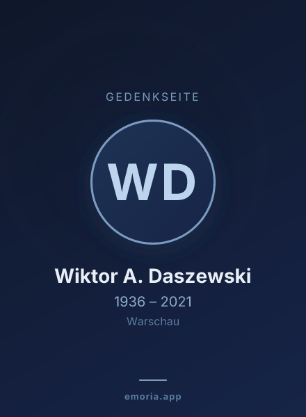 Gedenkportrait von Wiktor A. Daszewski