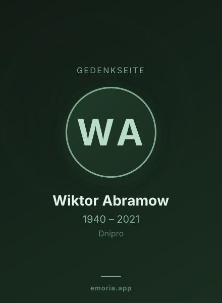 Gedenkportrait von Wiktor Abramow