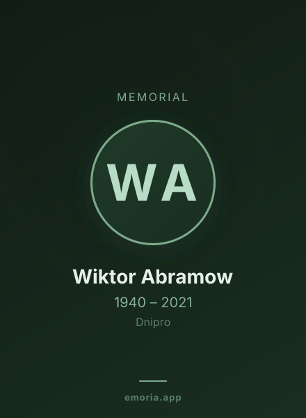 Memorial portrait of Wiktor Abramow
