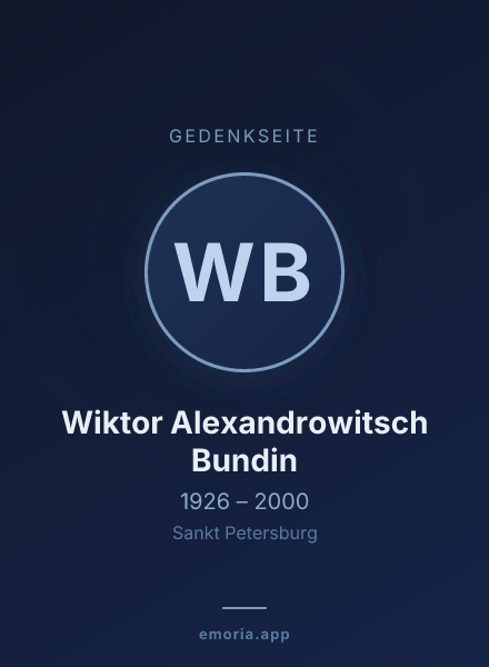 Gedenkportrait von Wiktor Alexandrowitsch Bundin