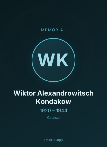 Memorial portrait of Wiktor Alexandrowitsch Kondakow