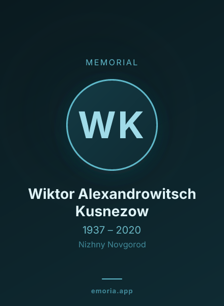 Memorial portrait of Wiktor Alexandrowitsch Kusnezow