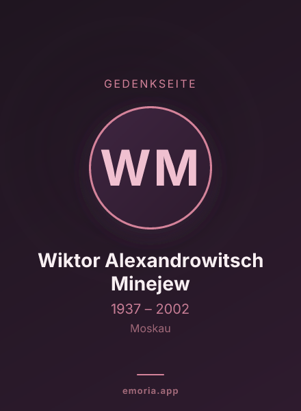 Gedenkportrait von Wiktor Alexandrowitsch Minejew