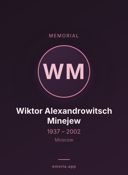 Memorial portrait of Wiktor Alexandrowitsch Minejew